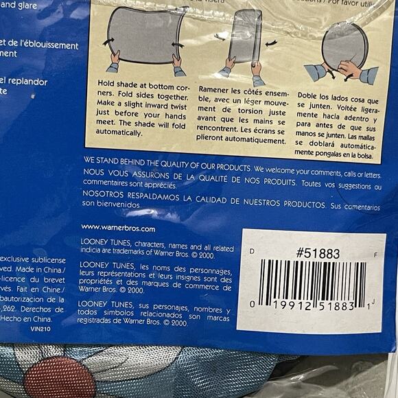 Vintage 2000 Tweety Bird Suncutters Car Window Sunshade Shaped New Old Stock - Picture 7 of 8